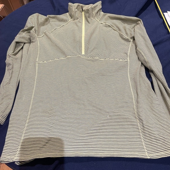 Columbia Tops - Columbia gray and yellow Striped Half-Zip Pullover